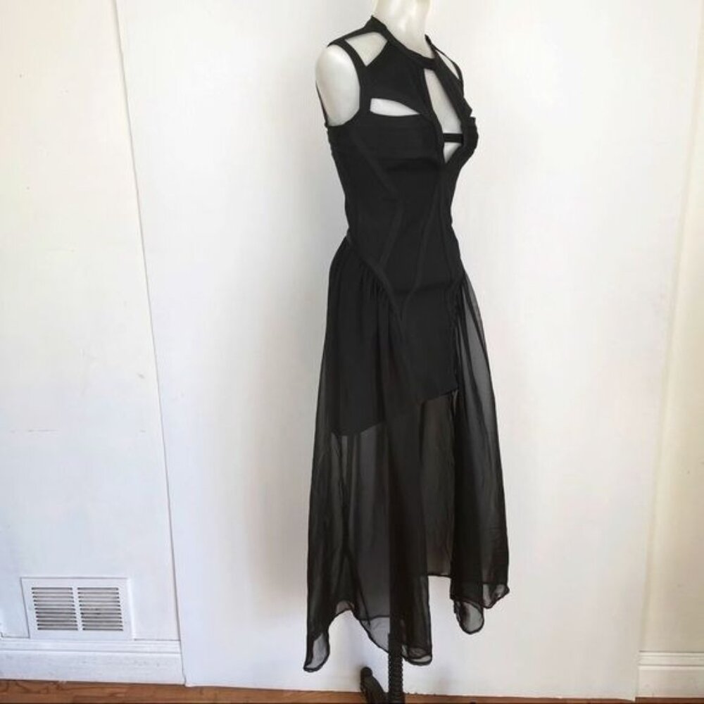 UNIF Godspeed Bandage Cut Out Sheer Maxi Dress size Small - Picture 10 of 13